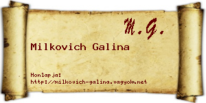 Milkovich Galina névjegykártya